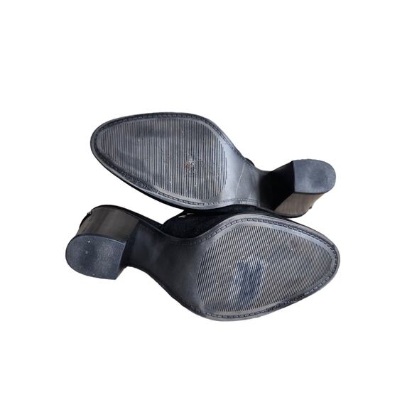 Michael Kors Louise Black Suede Studded Slip on Mules Clogs Shoes 8 Pre-owned - Picture 5 of 10